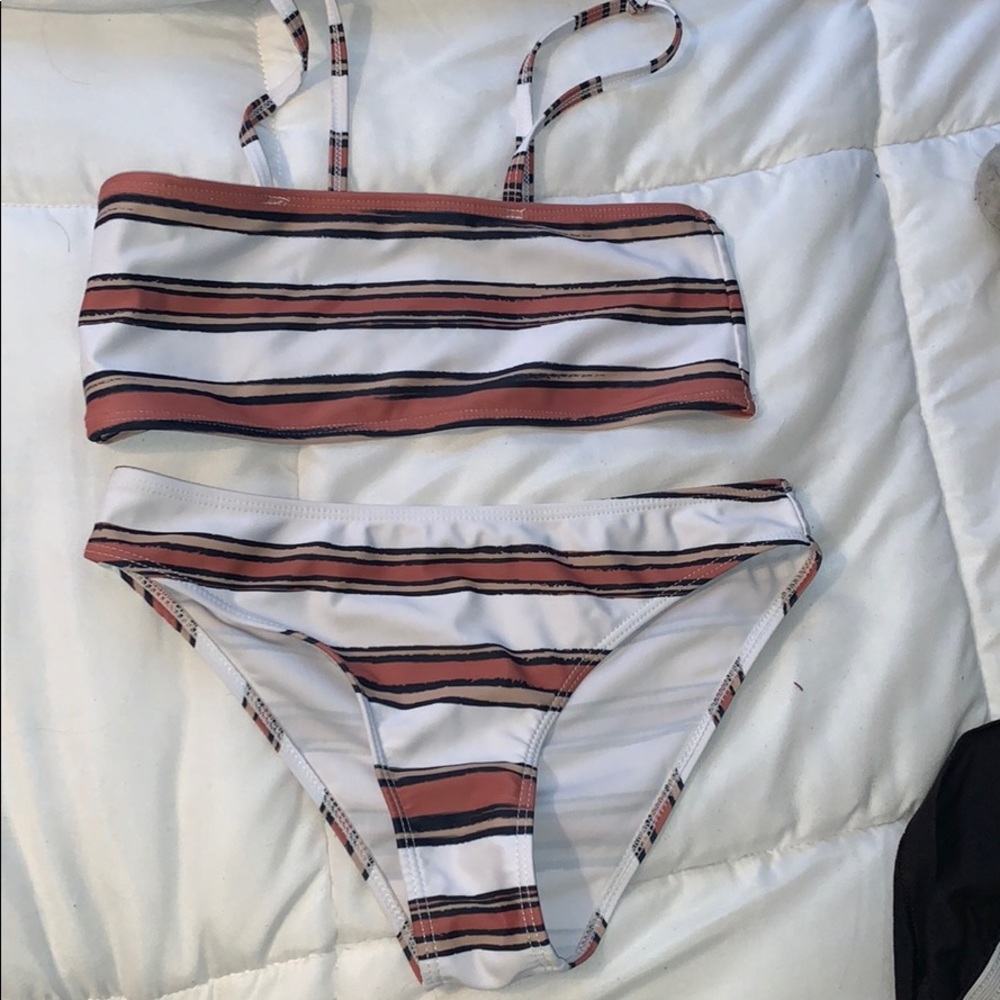 SHEIN striped bikini set